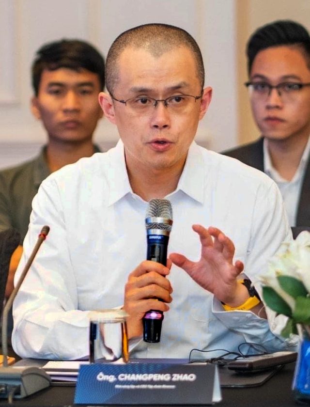 Changpeng Zhao Changpeng Zhao stands before microphones outside court after receiving a presidential pardon from Donald Trump.