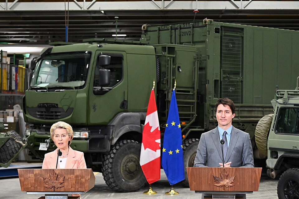 European Union Canada Flags